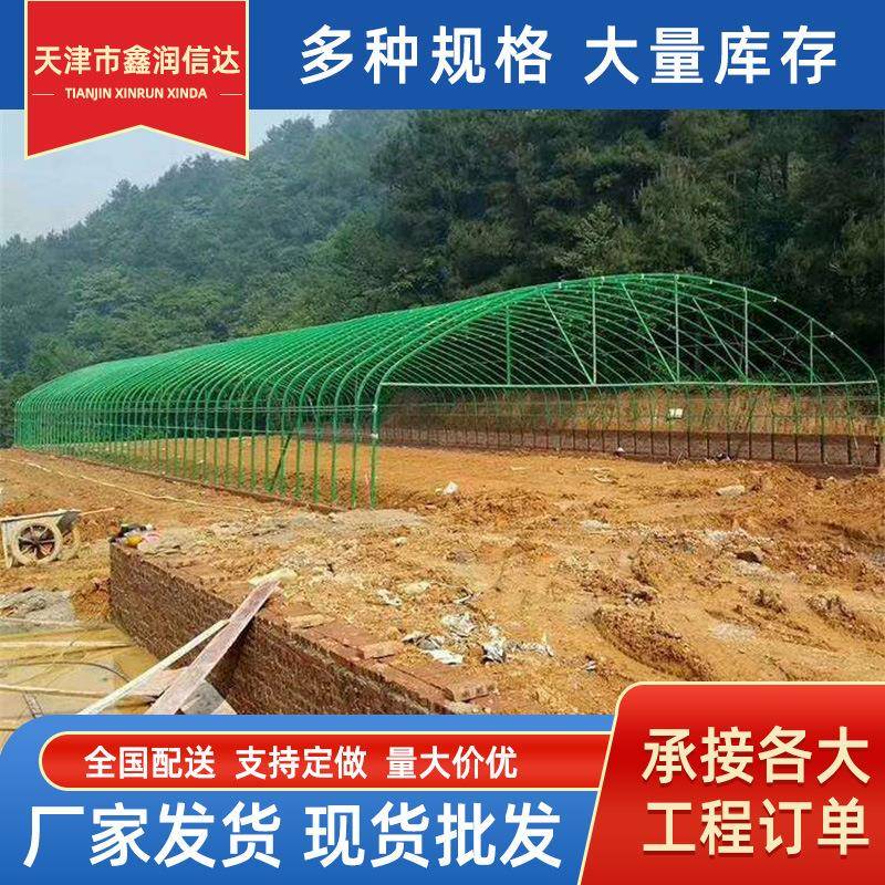 温室大棚骨架热镀锌钢管家用养殖种植全套钢管猪鸡舍钢架连栋配件