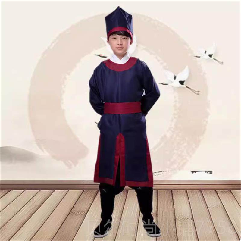 新款元出旦儿童演服明制古装衙服役装男童捕快侍官兵古代轿卫夫飞