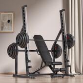 新款 多功能卧架举重床深蹲男一架体杠铃架家用史推密斯保护器材专