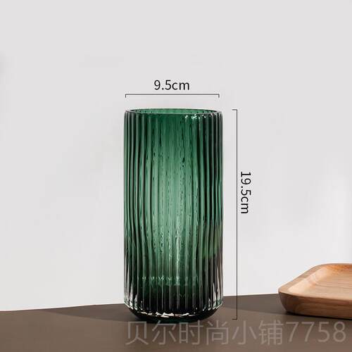 新款北欧器简约花创意瓶玻璃花瓶透明罗马柱式花客厅餐桌插花装饰