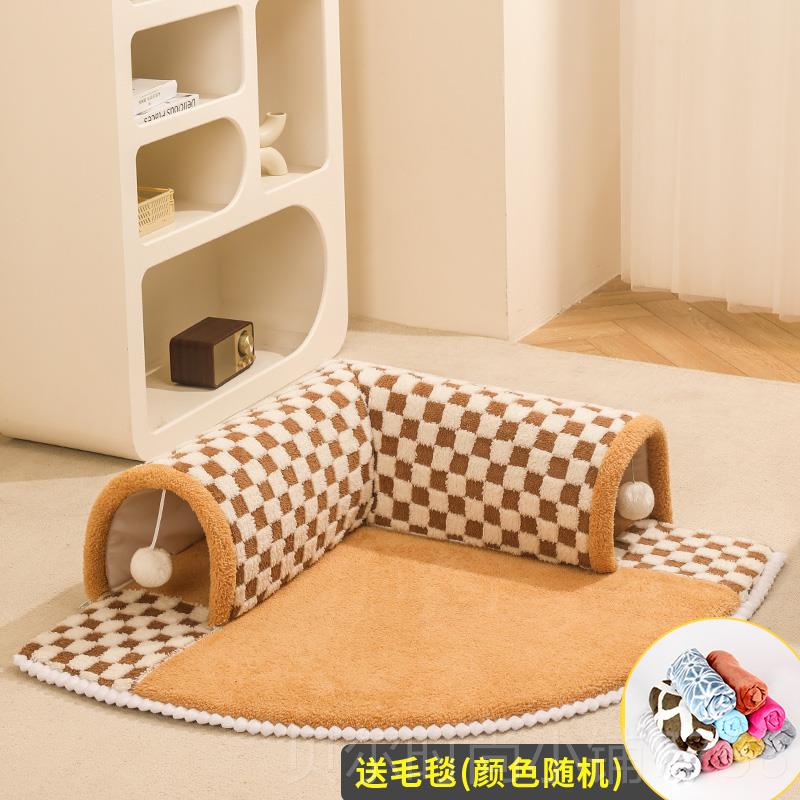 新款隧道猫窝天保四季通用封闭可拆洗安全感猫床暖猫咪躲避屋房式