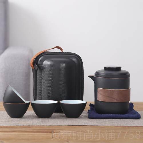 新款快客一壶一杯日式旅行茶具纳套装陶携瓷户外单人便收办公杯泡