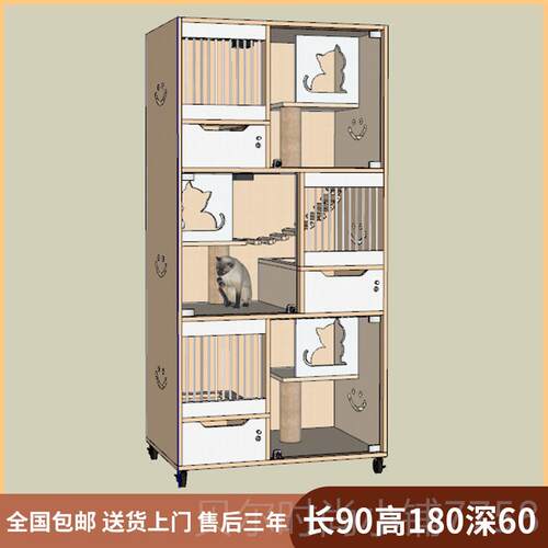新款实木猫别墅猫笼宠物店繁殖繁育柜家展示猫笼窝养寄猫用屋定制