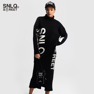 SNLQ street半身裙女2024年秋新款休闲运动羊毛针织半裙潮流裙子