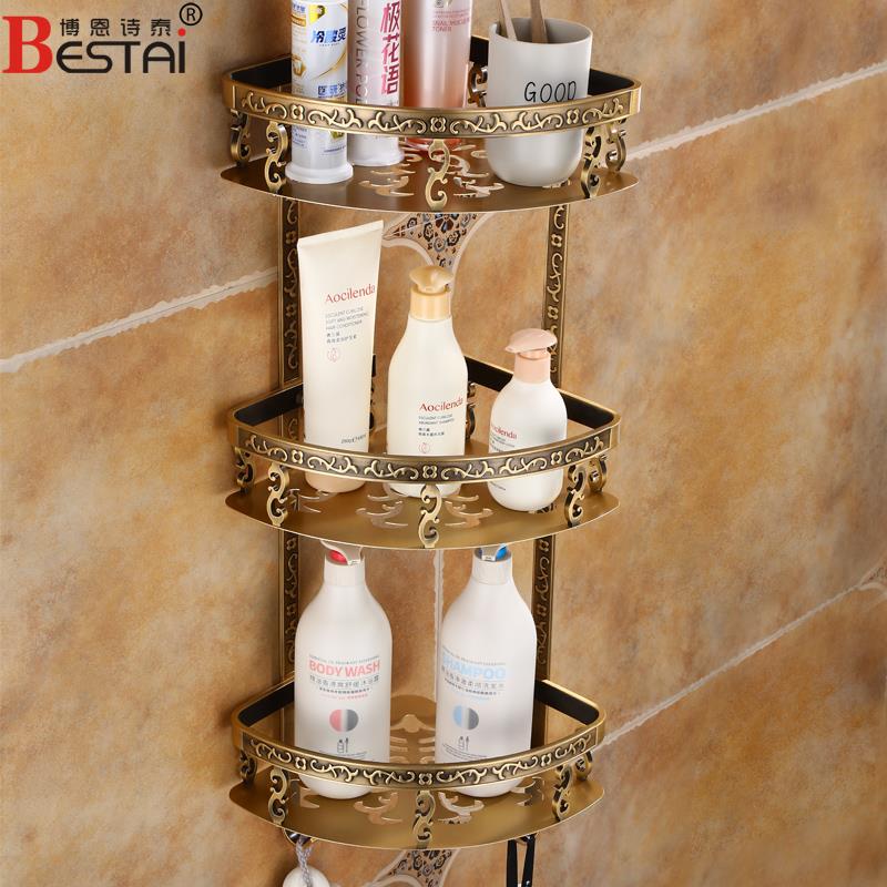 古室纳物ZDD孔架免打彷沐化妆所室置三角浴篮淋洗浴房厕收浴露手