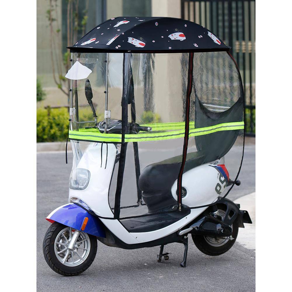 动电摩遮雨棚晒防阳全封5086闭全安篷遮阳车挡雨电瓶车托挡风车棚