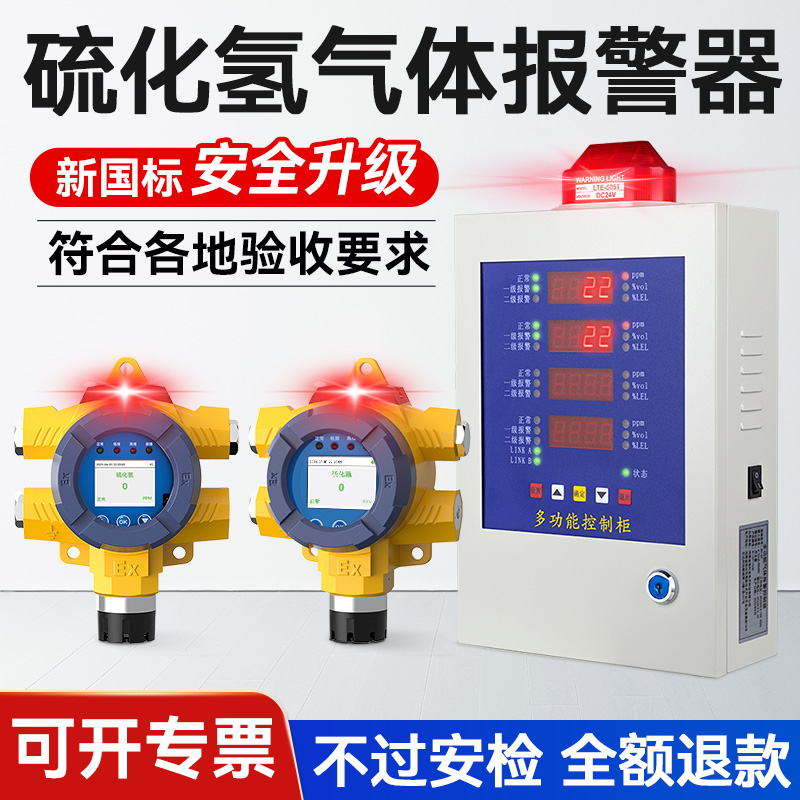 工业液晶屏硫化氢气体探测报警器