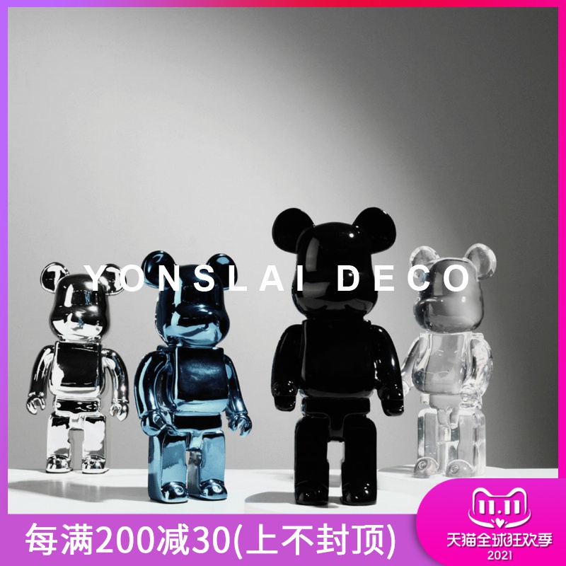 bearbrick暴力熊摆件kaws公仔卡通网红潮流手办客厅X玄关柜装饰品