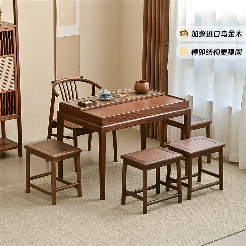 新中式轻奢c实木家用阳台收纳小茶台茶桌客厅小型家用2025新款高