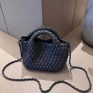 西海岸包铺手工编织包迷你小包包时尚手提斜跨链条包纯色简约百搭通勤高级感
