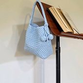 手工编织包包2025新款 小众设计高级感手提单肩水桶包大容量托特包