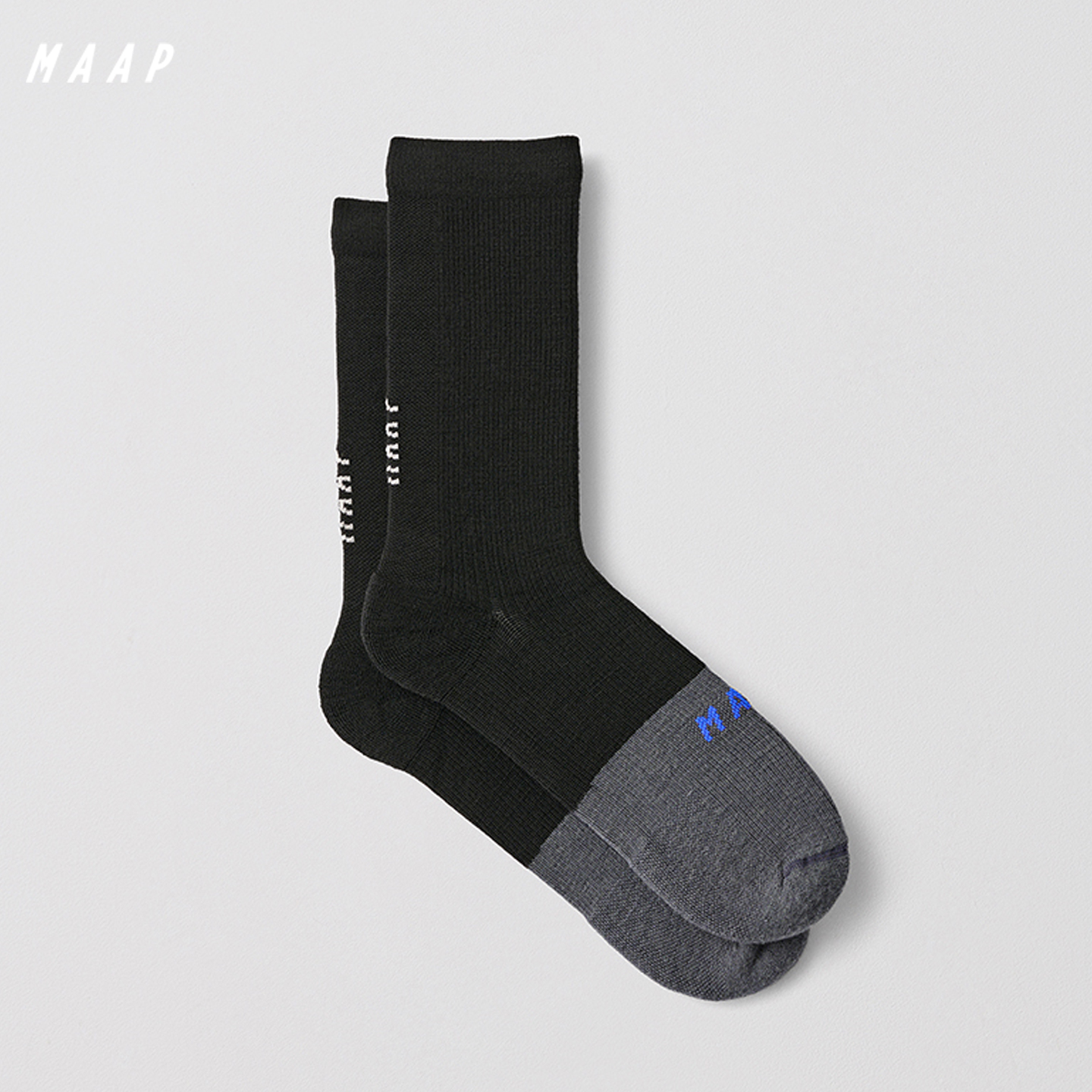 【新品】MAAP Division Merino Sock 灰拼黑 骑行袜