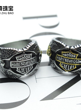 男士霸气夸张戒指欧美复古老鹰飞鹰指环时尚个性朋克风手饰现货