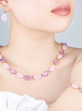 新款不规则法式轻奢设计感耳环套装气质优雅百搭饰品项链