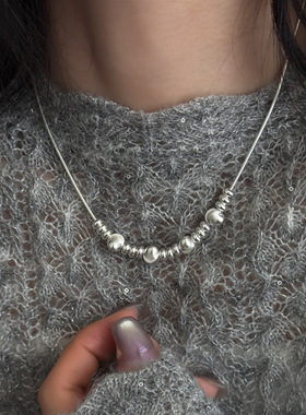 小众气质感冷淡风项链个性毛衣链女复古时尚简约百搭大小串珠