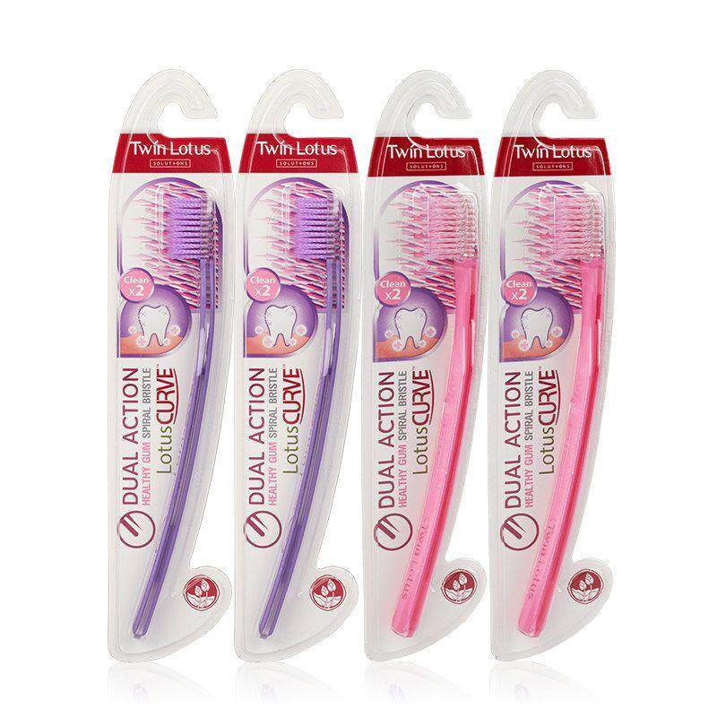 泰国双莲螺旋软毛成人牙刷深入清洁牙齿缝隙健康去渍抗敏感牙刷
