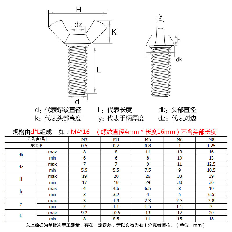 201/304/316不锈钢蝶型手拧m6/m8/m10蝶形螺栓元宝螺丝羊角螺栓