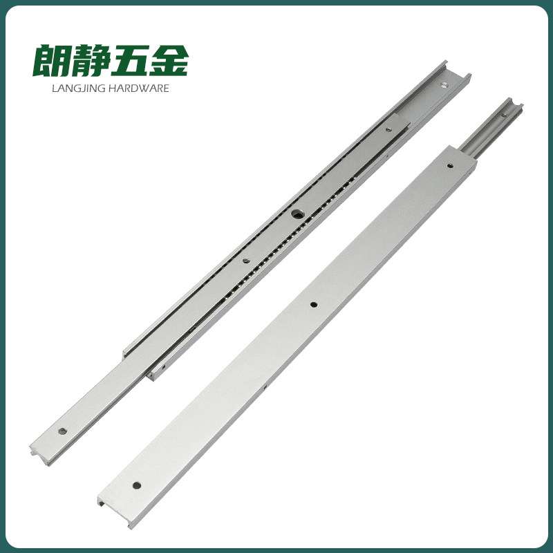 20宽铝合金IDA61抽拉型SAR3铝合金导轨三段式线性抽拉滑轨Y-PCB01