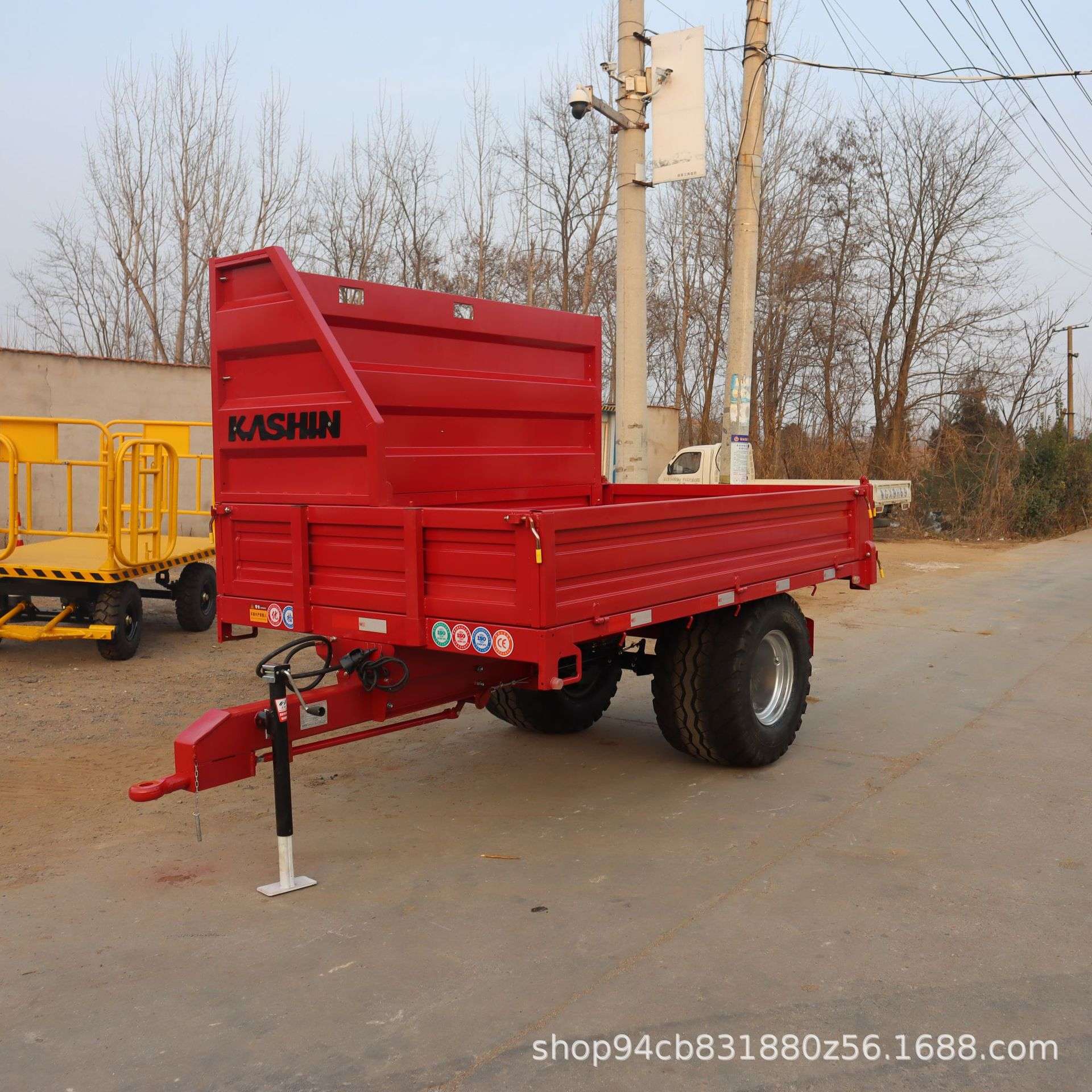 拖拉机交通运输工具车 牵引液压自卸后翻侧翻农用平板拖车