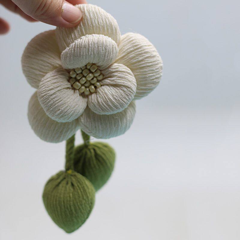 中式手工布艺玫瑰花立体饰品diy包包挂件手机壳配饰