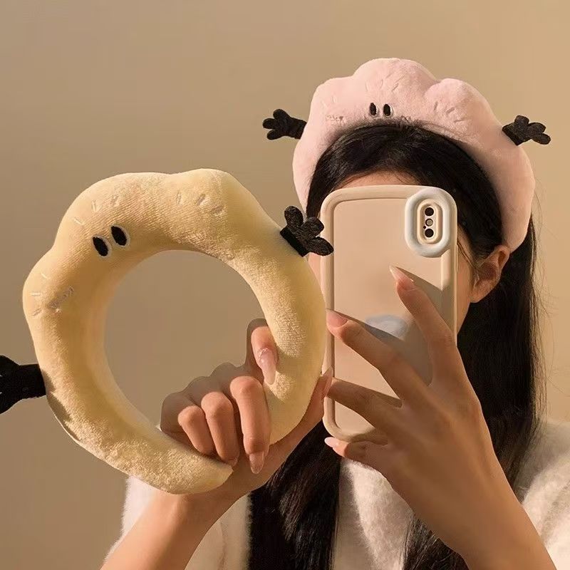 秋冬洗漱敷面膜女生搞怪高颅毛绒发箍洗脸束发可爱趣味头饰