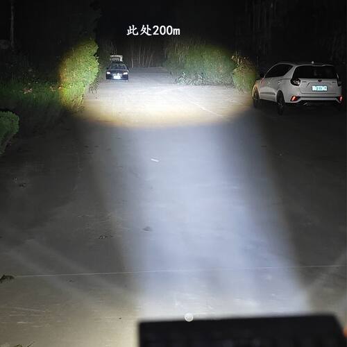 汽车led射灯12V24V远光炮激光大透镜超亮聚光货车越野车中网改装