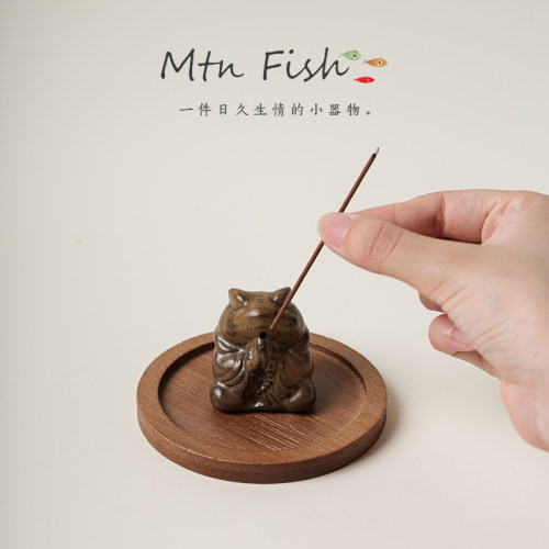 创意陶瓷金蟾青蛙线香炉茶宠