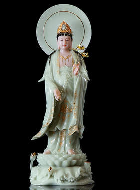 极速石雕汉白玉佛像西方三圣神像 家用G 观音 阿弥陀佛 大势至翠