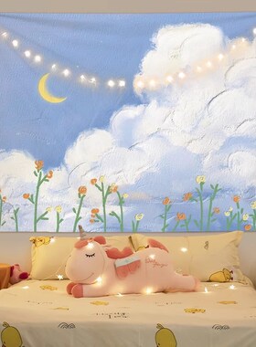 极速系风景油画背景布insu风挂布宿舍卧室床头装饰墙布遮挡大挂毯