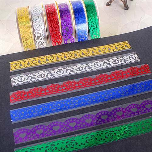 极速1 Pc  Dechorative Sticky Washi Lace Roll Ribbon Self Adh