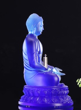 极速台湾琉璃三宝佛m汉传显宗释迦牟尼佛阿弥陀佛 药师佛七佛摆件