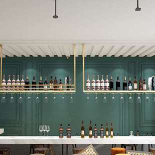 极速正巨酒吧吧台吊架倒挂酒杯架悬D挂式酒柜酒架吊架置物架装饰