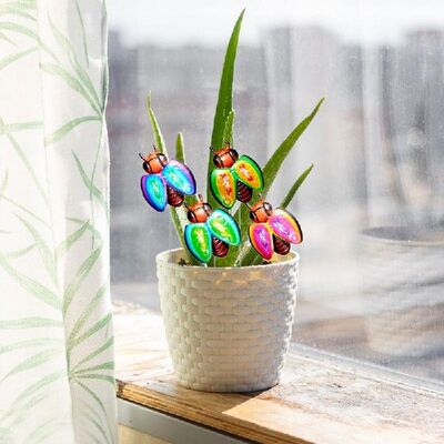 极速Decorative Garden Stakes 4pcs Iron Ladybug StandiYng Out