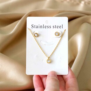 Pendant 极速Simple Cubsic Zirconia earrin Neckl