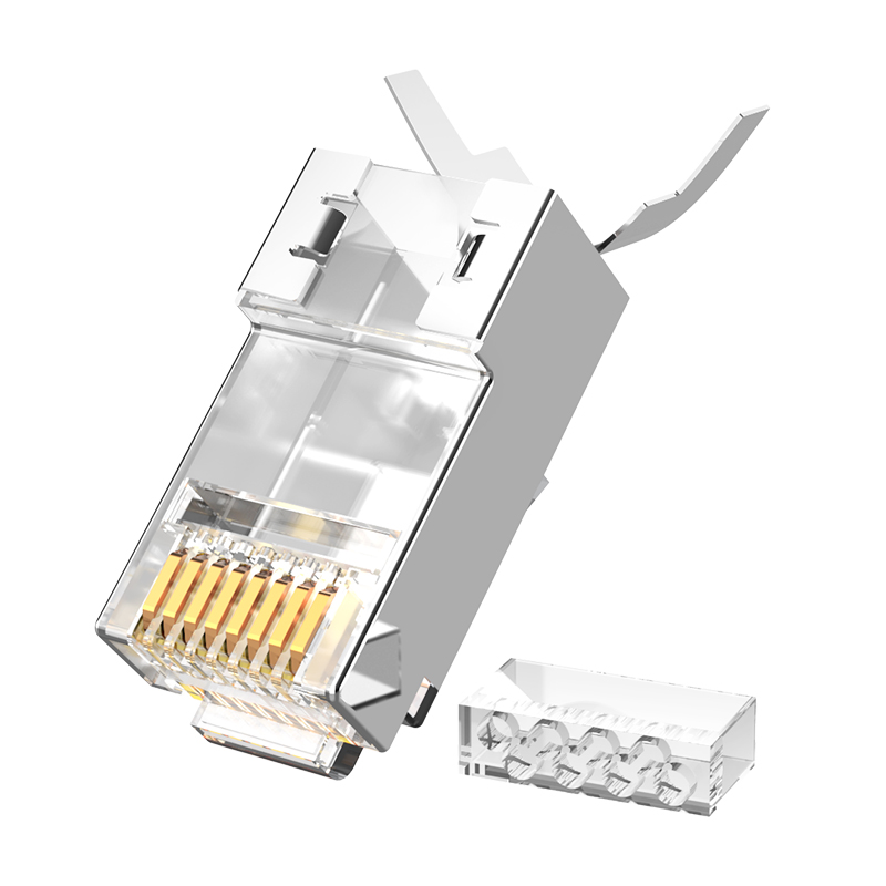 极速网线水晶头超6六类s千兆7七类万兆屏蔽插头家用工程宽带网络