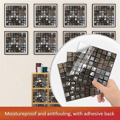 极速10pcsd DIY Mosaic Self Adhesive Tile Backsplash Wall Sti
