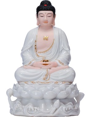 极速释迦牟尼佛像石雕汉白玉如来佛D释迦摩尼佛阿弥陀佛像三宝佛