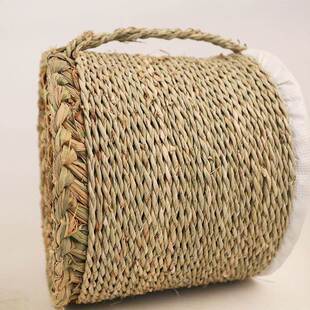 极速云南文山草墩凳子手工稻草编织坐墩蒲团坐L垫透气家居家具25*