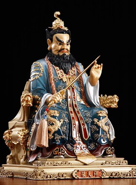 极速台湾全铜张天师神像龙虎山张道陵正I一真人铜雕道家四大天师
