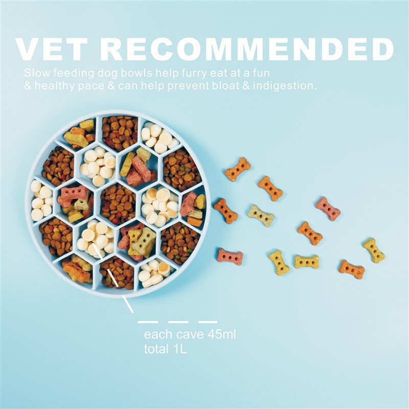 极速宠物慢食g碗狗狗防噎单碗防滑硅胶吸盘蜂窝缓食狗碗食盘慢速