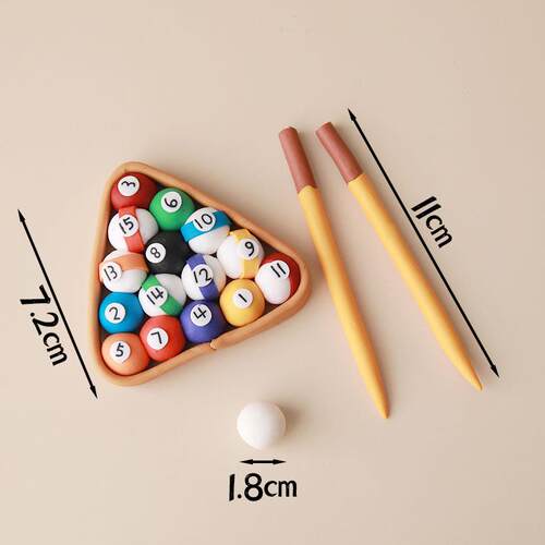 新品软陶台球桌球生日蛋糕v装饰父亲节男士男生台球杆斯洛克烘焙