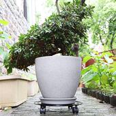 极速加厚c实心铁制圆形移动花架家庭园艺花盆底座花托带万向轮子