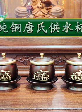 极速供水杯纯铜家用供财神贡酒杯大号净水杯O佛堂贡杯供佛水杯佛