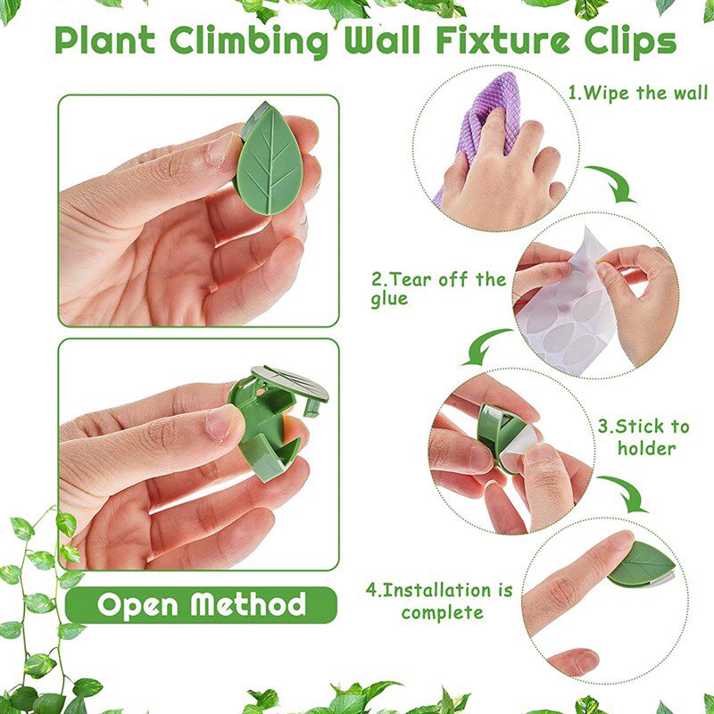 极速10-40 PCS Plant Climbing Wall FiFxture Clips  Self-Adhes