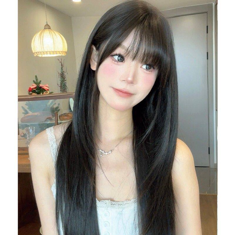 【少女心事】齐刘海长直发假发女自然气质高层次网红日常甜美全头