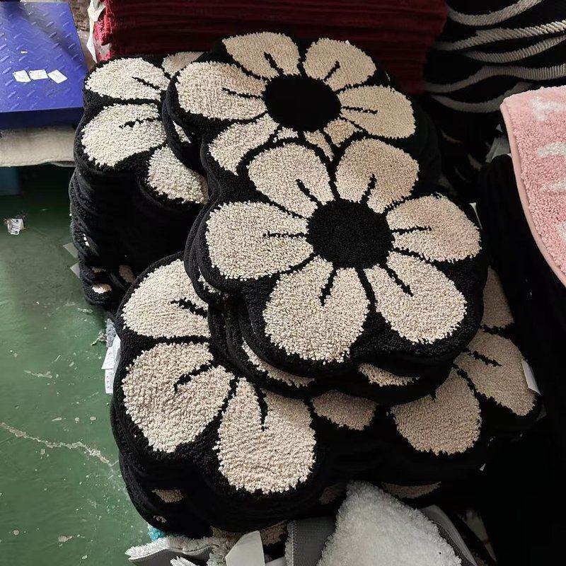 花朵浴室卫生间脚垫地毯垫布艺垫子加厚加密地毯地垫家用防滑吸水