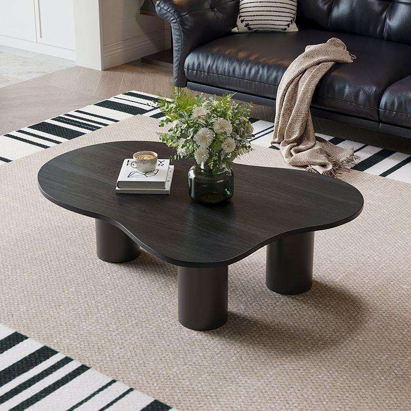 法式极简轻奢复古胡桃木云朵茶几小桌子小户型客厅家用中古风实木