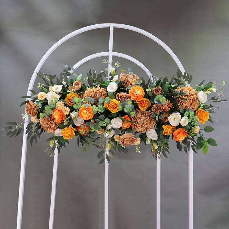 婚庆仿真花排婚礼堂装饰壁挂花艺墙面背景布置舞台长条绢花路引花