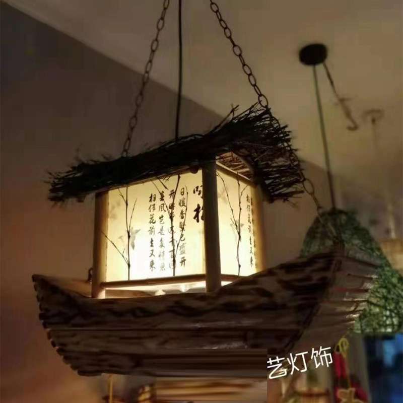 书房客厅灯现代简约竹灯创意复古竹木藤吊灯常州古镇义乌浙江深圳