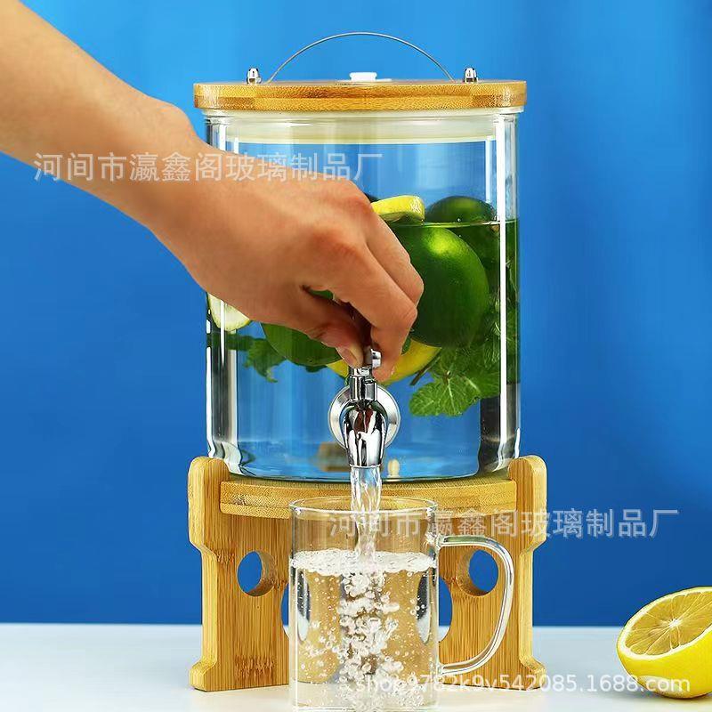 冷水壶带龙头耐热大容量家用果汁可乐玻璃凉水冷泡壶冰箱饮料桶